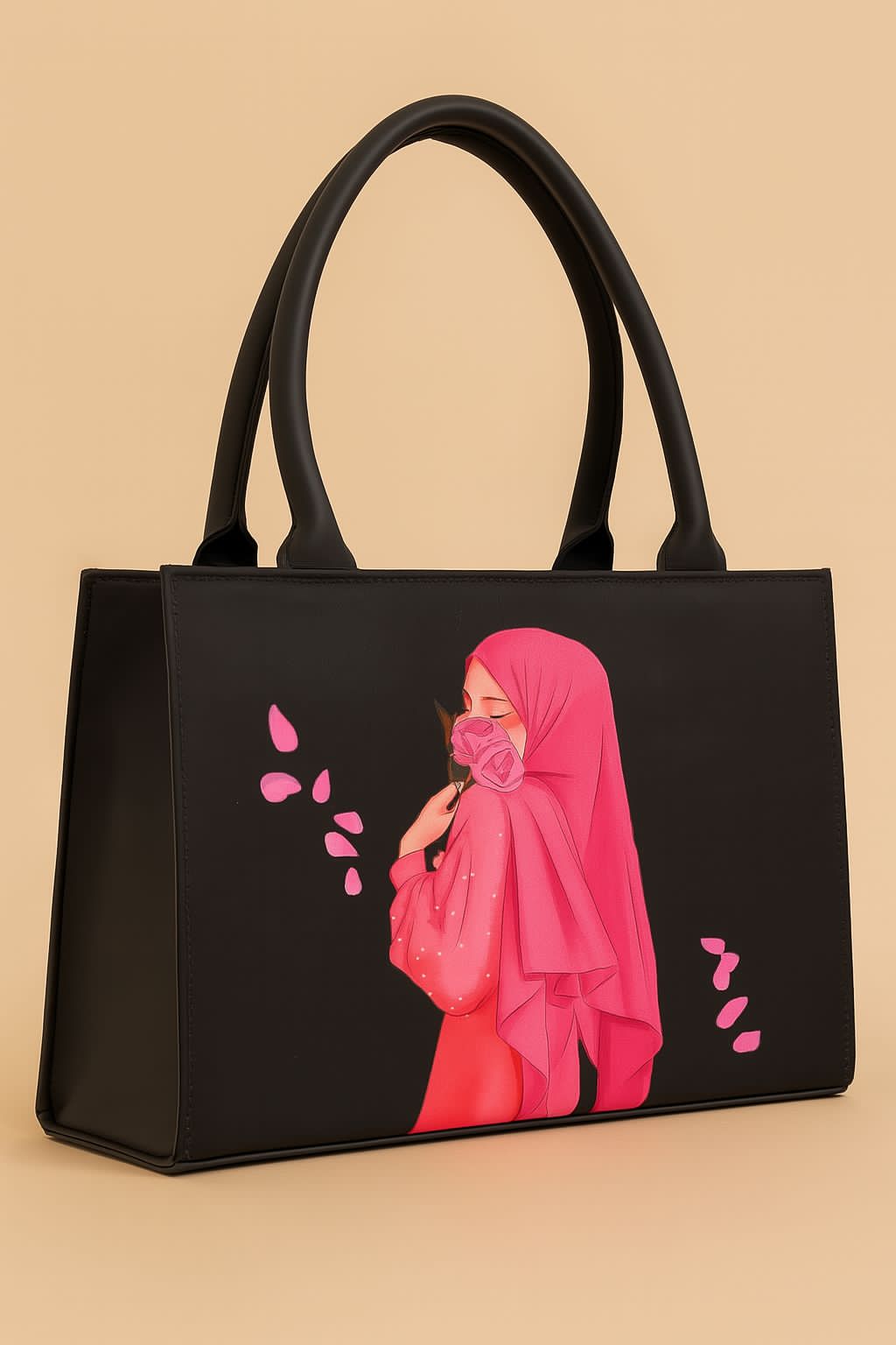 High Quality Canvas Tote Bag With Hijab Girl