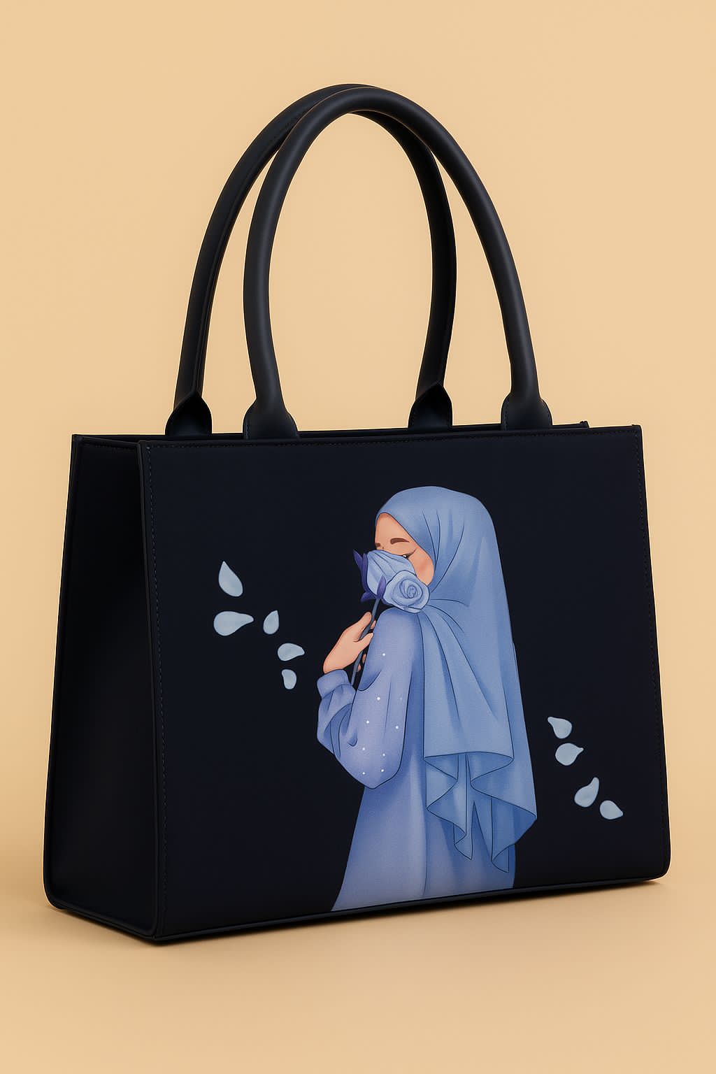 High Quality Canvas Tote Bag With Hijab Girl
